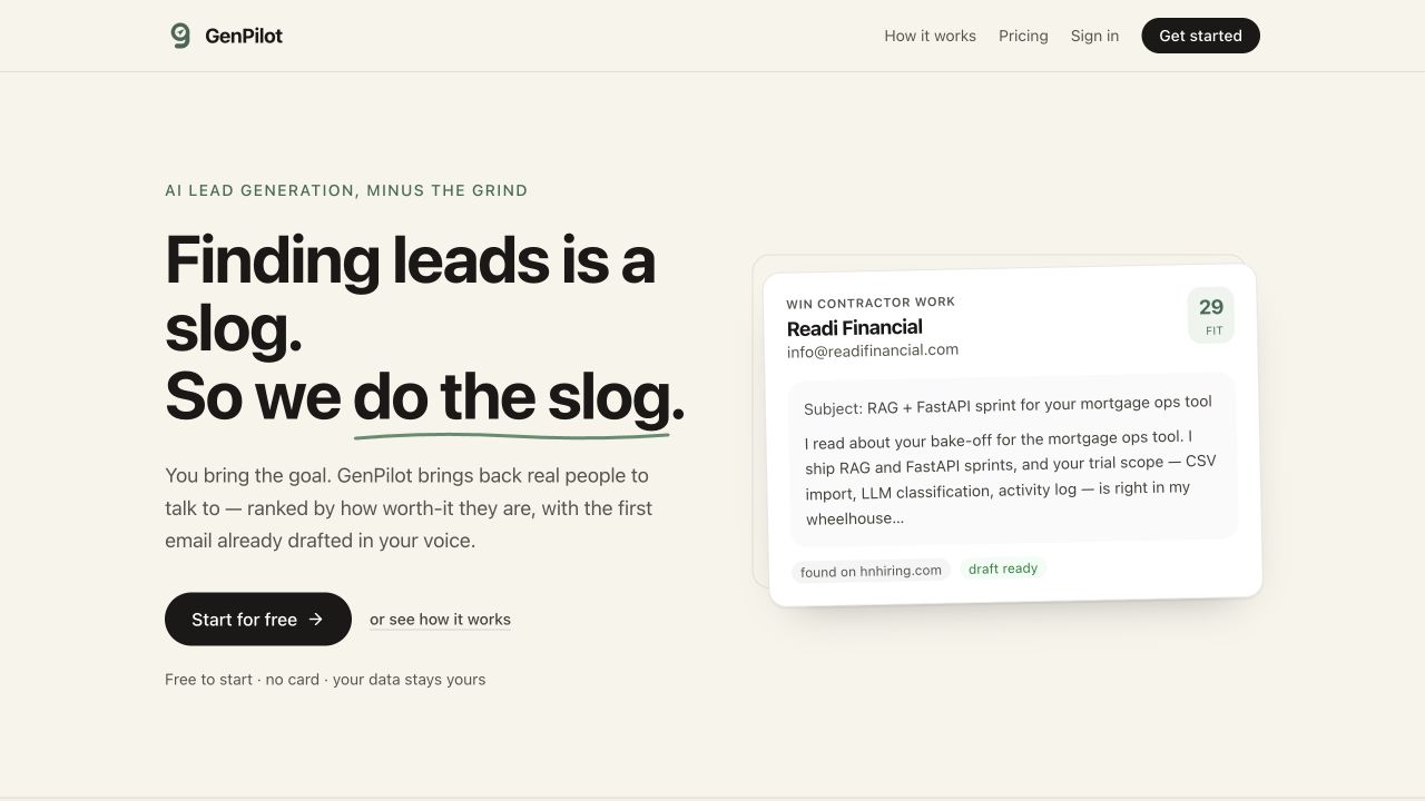 Genpilot: AI Lead generation minus the slop